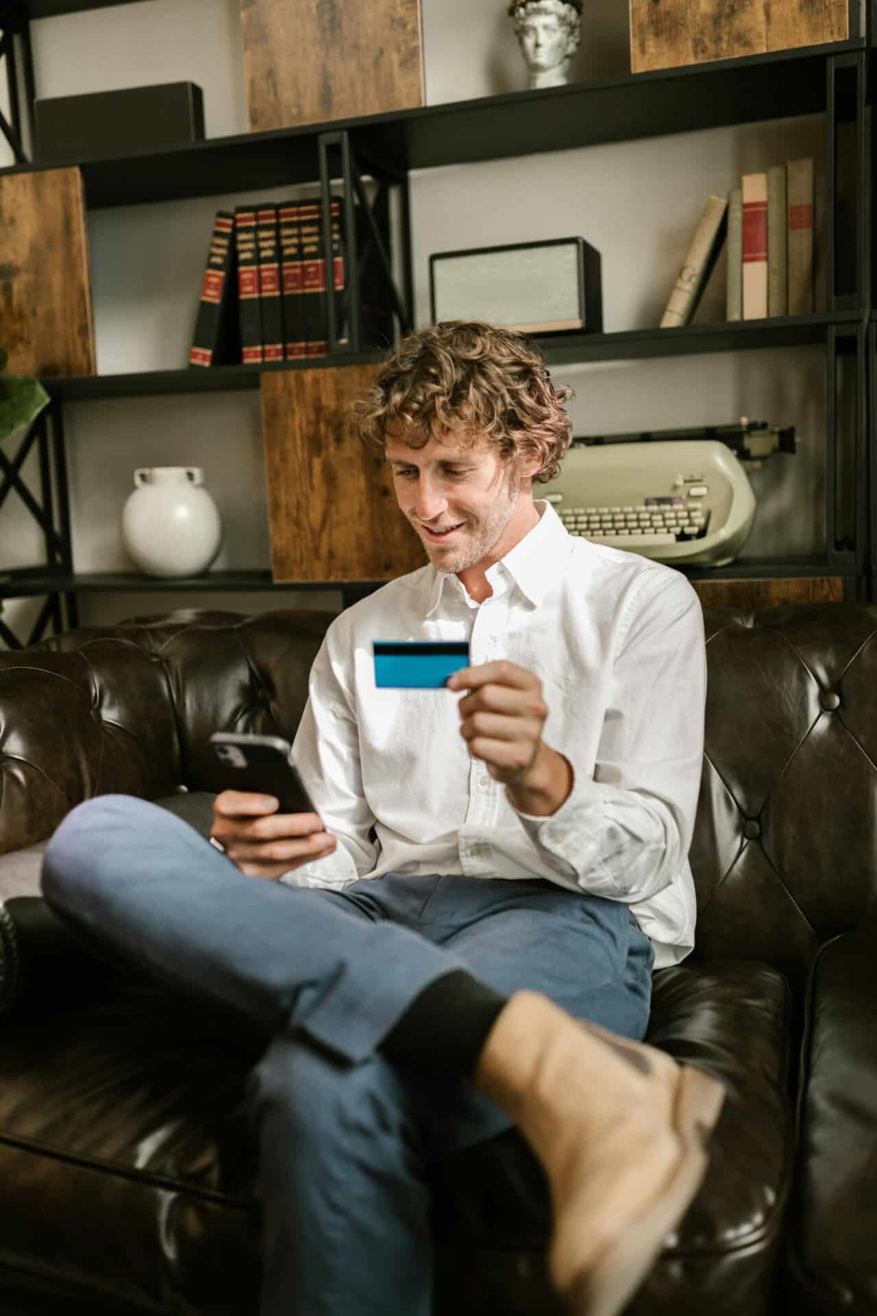 A man looking at his phone.